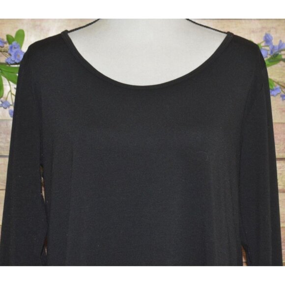 LulaRoe Ladies Black Pullover HI-Low Thin Knit Shirt Top Size L Tunic Casual - Picture 2 of 8